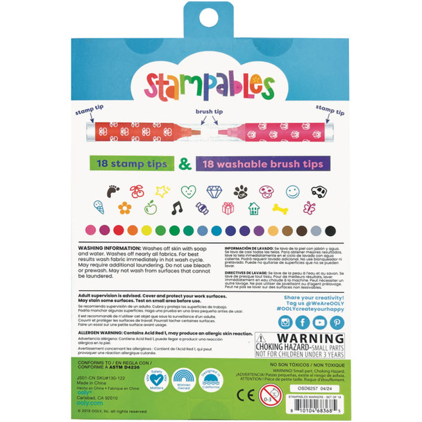 Stampables Double-Ended Stamp and Brush Markers - 18