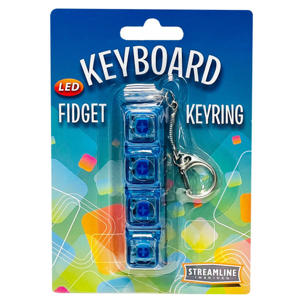 LED Keyboard Fidget Keyring - blue