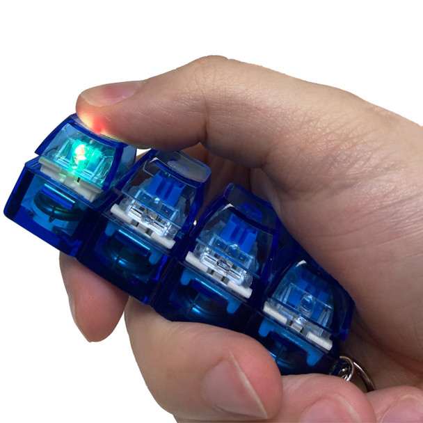 LED Keyboard Fidget Keyring - blue