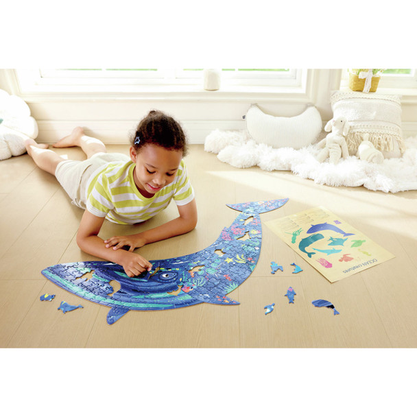 Young Girl Playing With Humpback Whale Shimmer Floor Puzzle - 200pcs