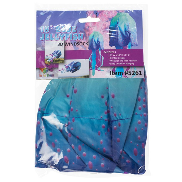 18in Blue Jellyfish 3D Windsock