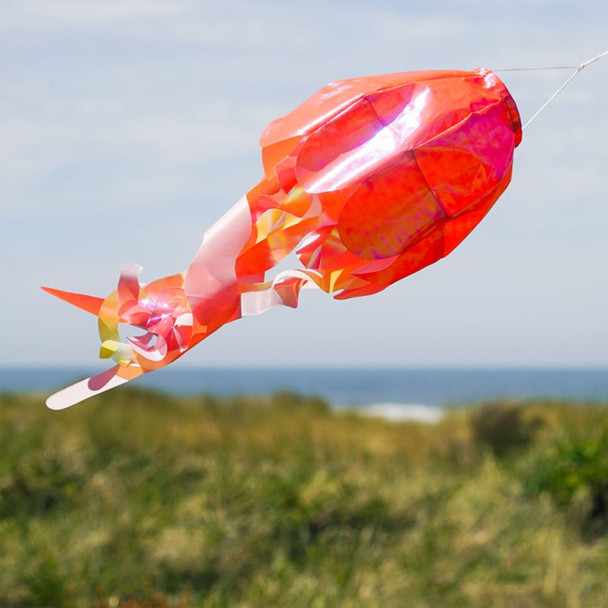 18" Orange Iridescent Jellyfish 3D Windsock