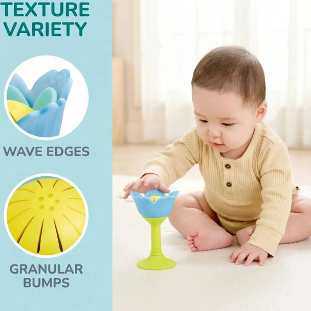 Rattle and Teether Blue Flower