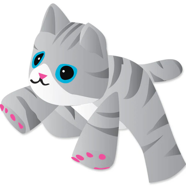 Gray Tabby Kitten Line Laundry - 4ft