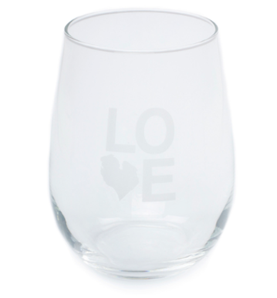 Love MI Stemless Wine Glass