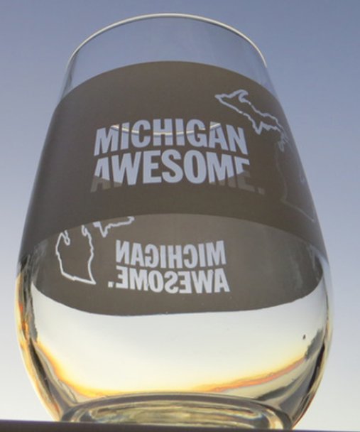Michigan Awesome Wine Glass