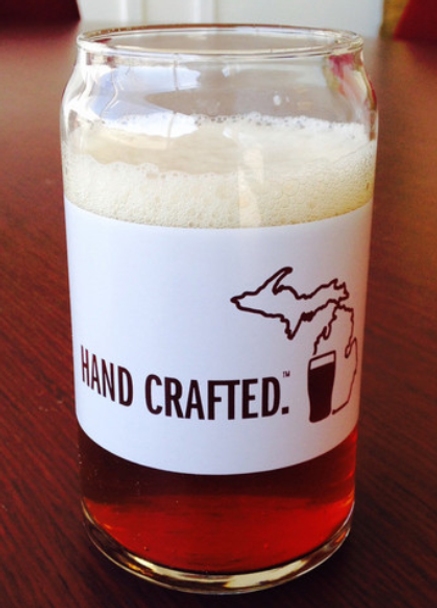 Michigan Awesome "Hand Crafted" Can Glass 