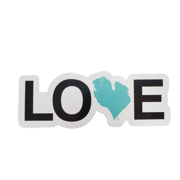 Love Michigan 4" Sticker - Teal