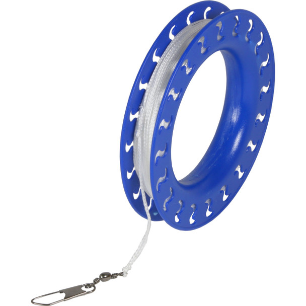 200' of 85 lb line on a plastic hoop