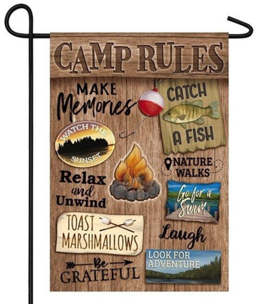 Camp Rules Garden Flag