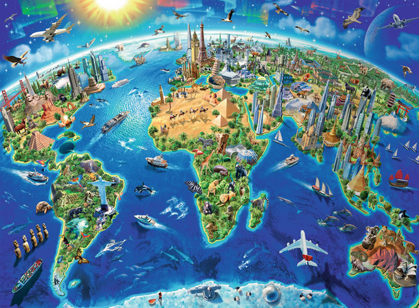 World Landmarks Map 300 pc XXL Puzzle