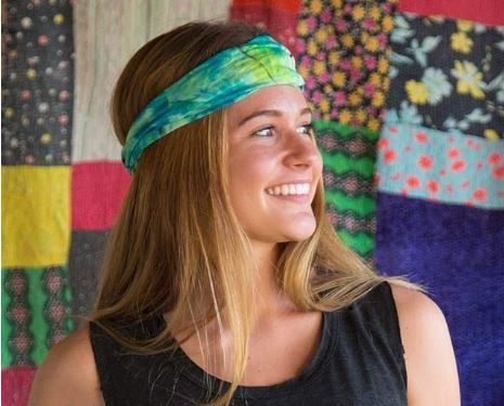 Aqua & Lime Tie Dye Half Boho Bandeau