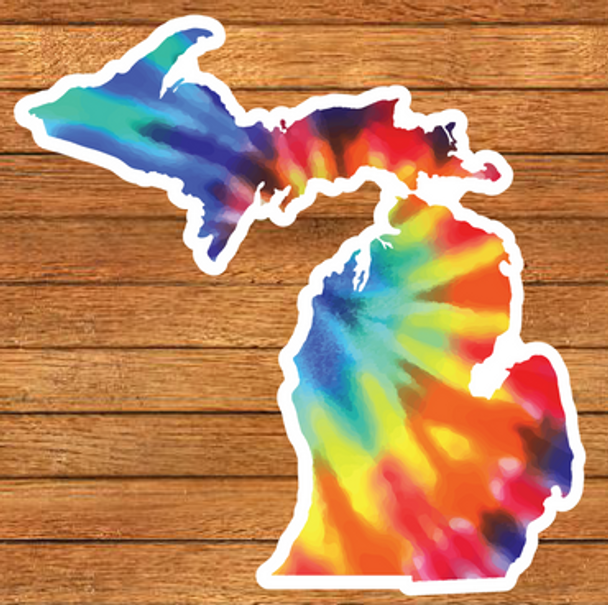 Tie Dye Die Cut Michigan sticker