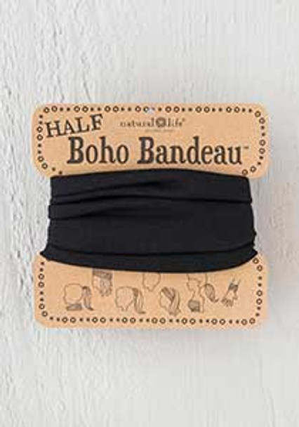 Solid Black Half Boho Bandeau