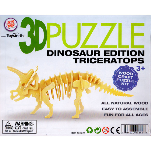 Wooden 3D Puzzle Triceratops