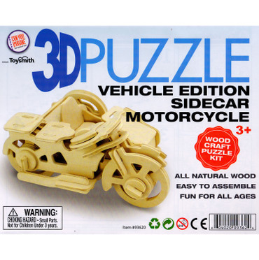 Wooden 3D Puzzle Sidecar Motorcycle