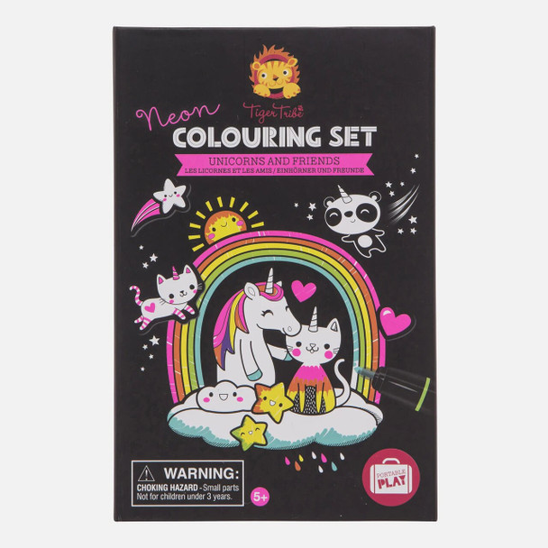 Neon Unicorns & Friends Coloring Set