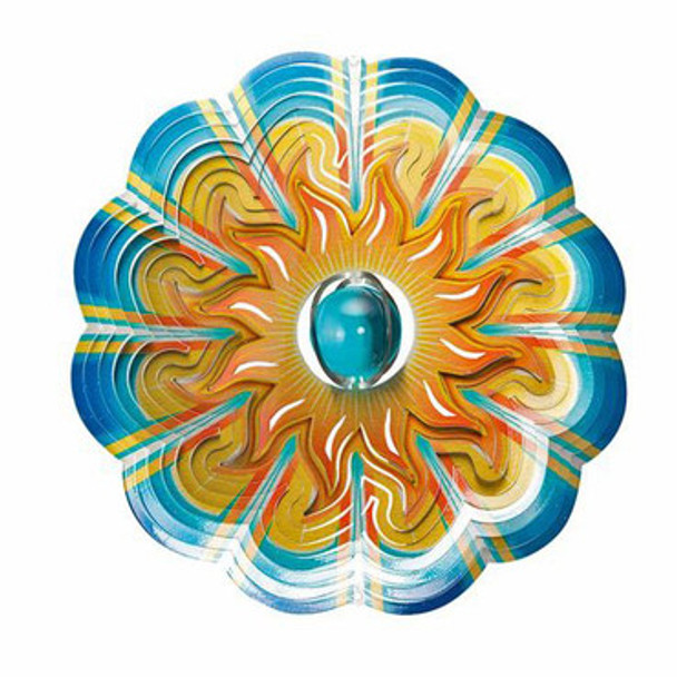 Crystal Aqua Sun Wind Spinner