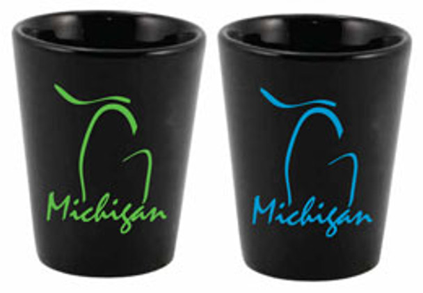 Michigan Outline Black Shot Glass