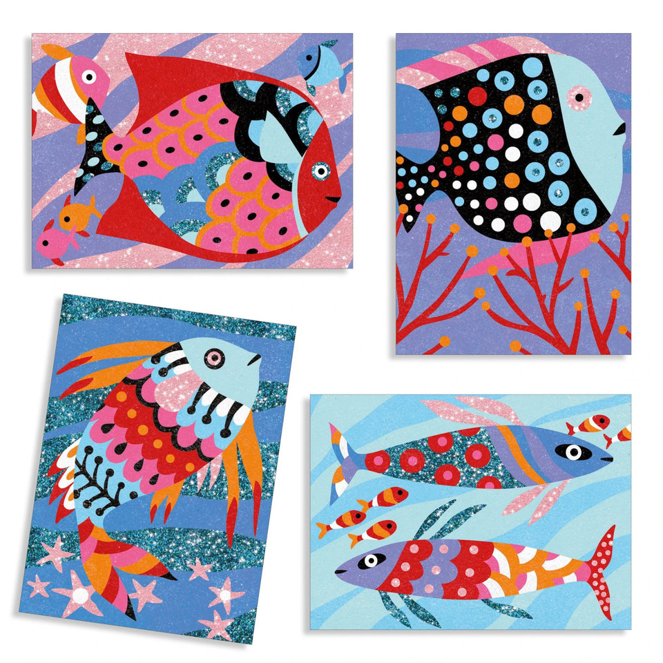 Fish Rainbow Colored Sand and Glitter Craft Kit - MACkite