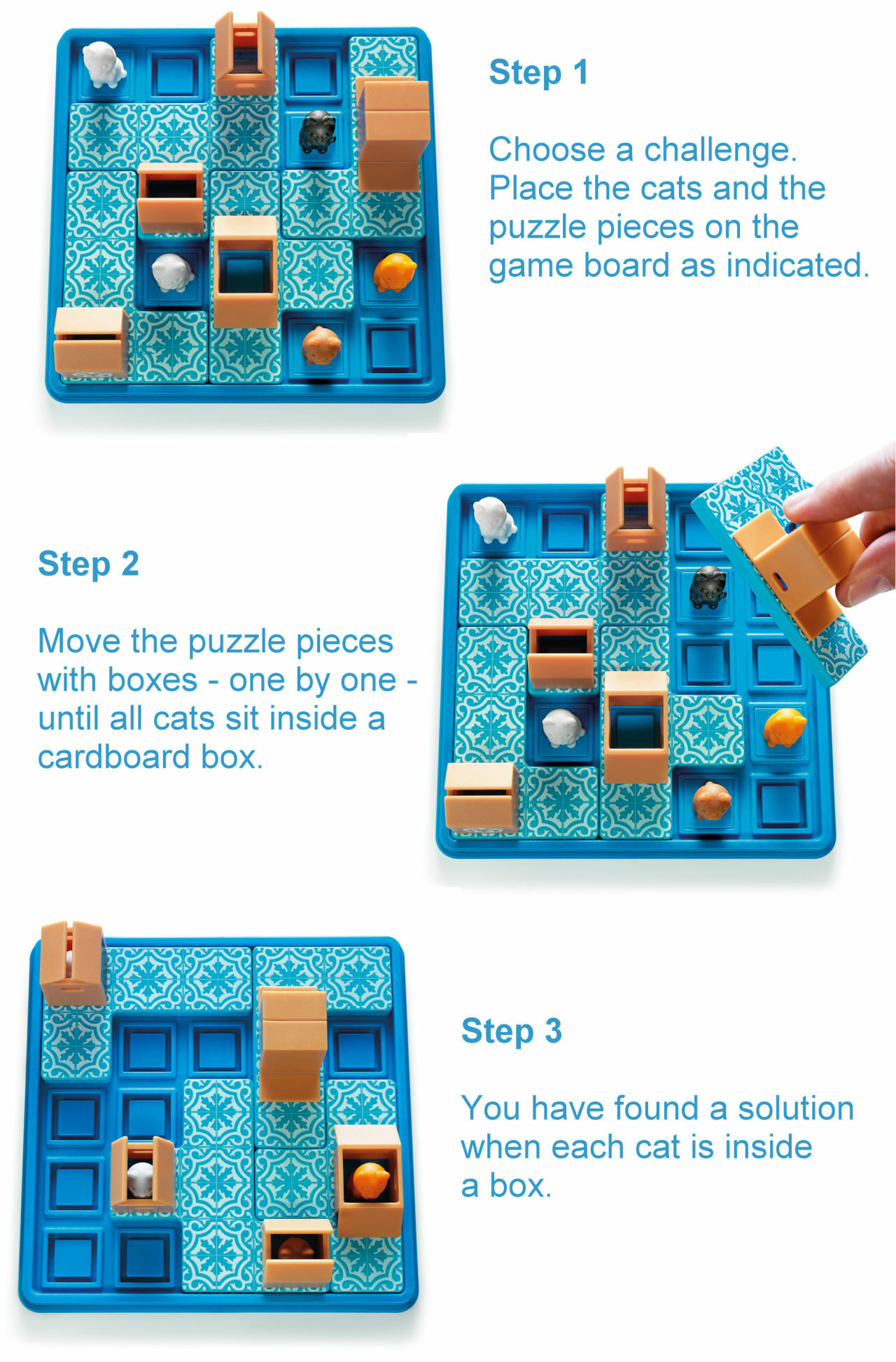 Cats and Boxes puzzle how to play