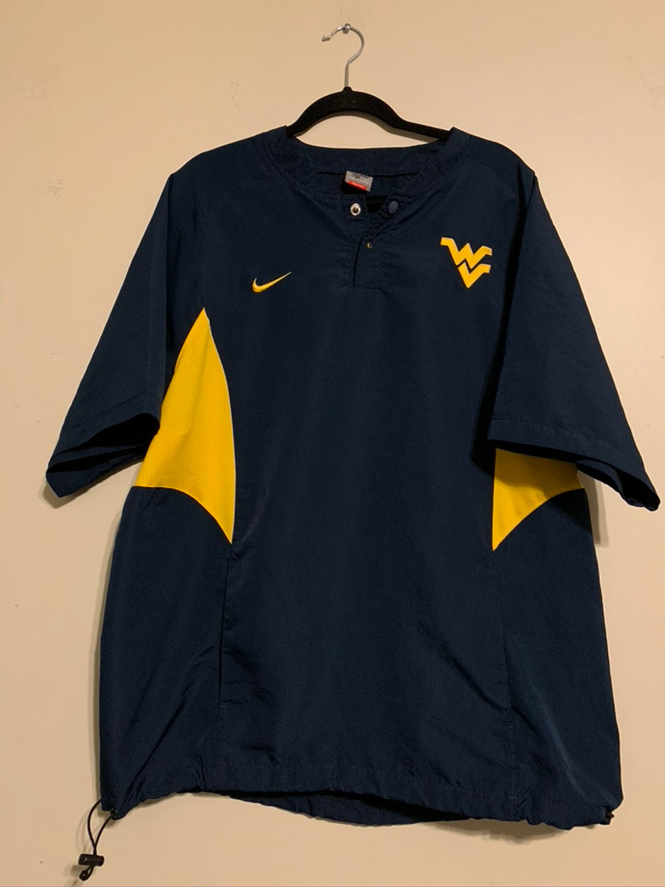 Kan niet lezen of schrijven Afgrond pols Nike Team WV West Virginia University 1/4 Button Short Sleeve Windbreaker  Size Large L