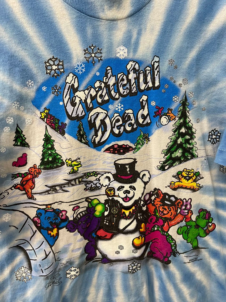 Vintage 90s 1997 Grateful Dead Winter Christmas Dancing Bear Tie