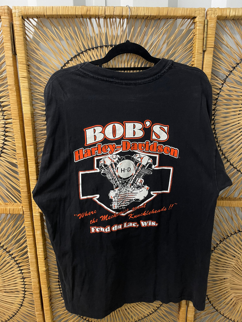 Vtg 90s 1993 Harley Davidson 90th Anniversary Wisconsin Black T
