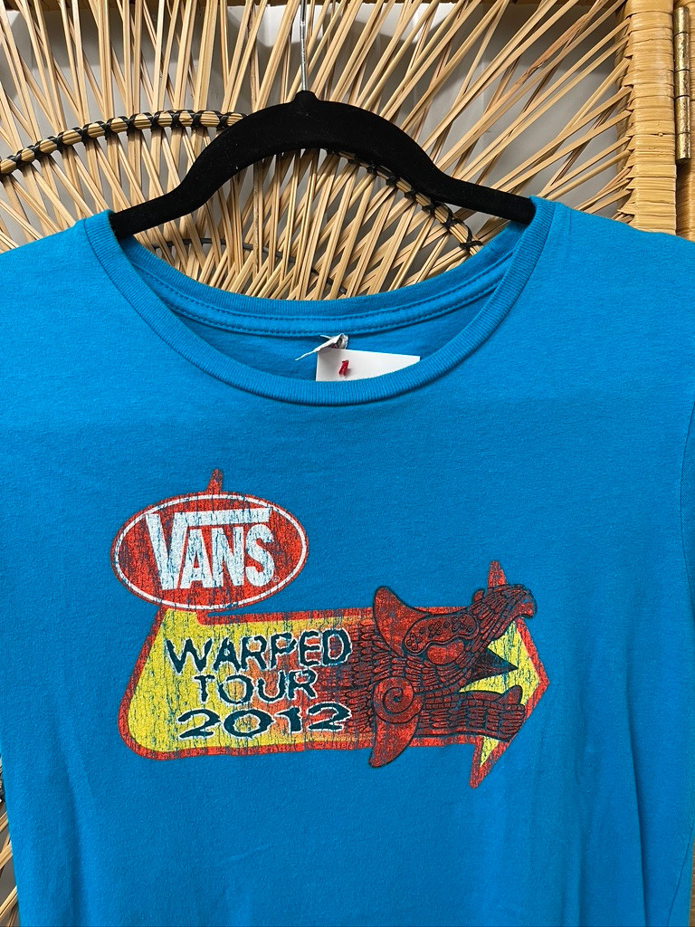 2012 Vans Warped Tour Womens Blue T-Shirt Size Large L