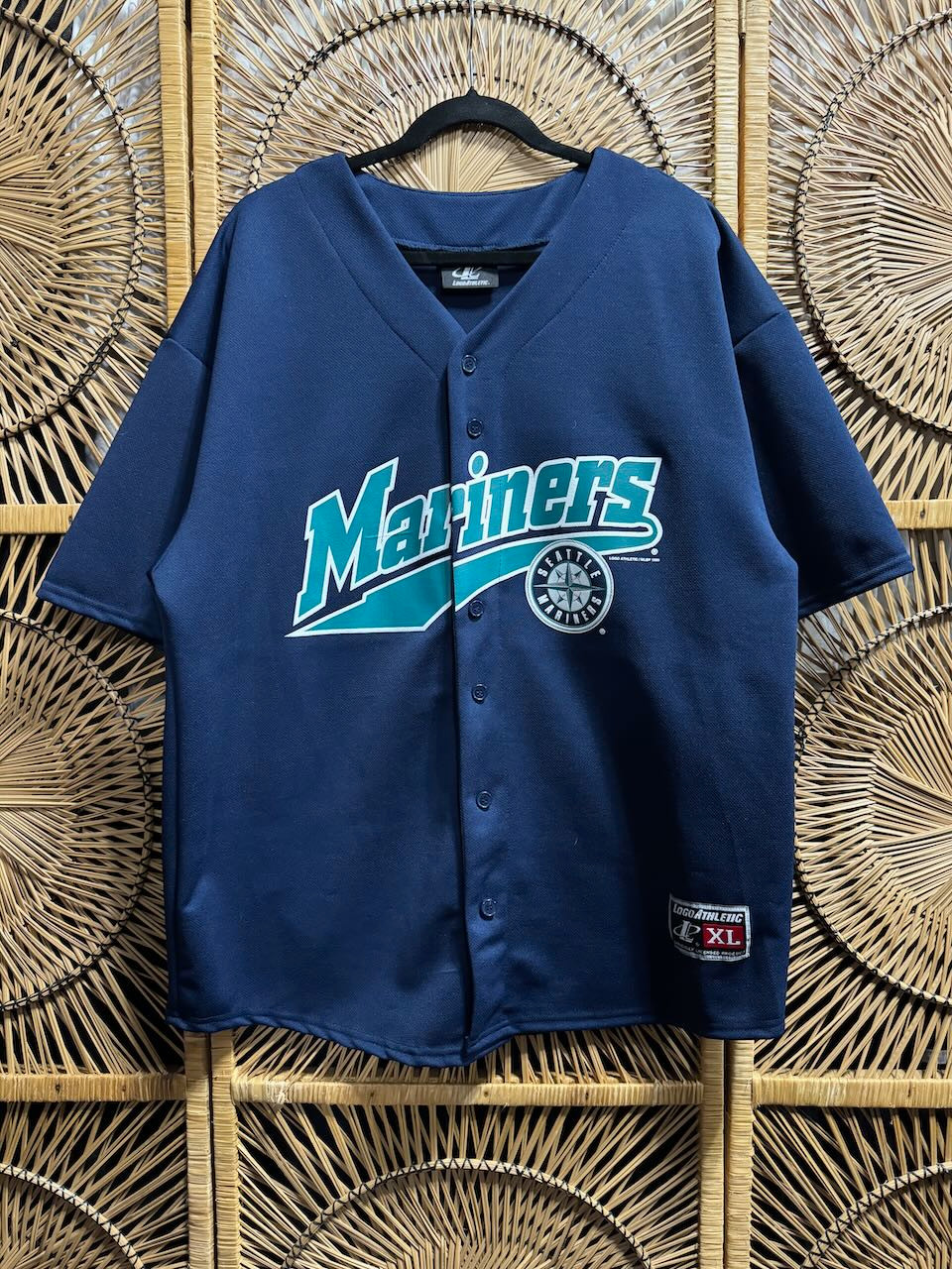 Vintage 90s 1999 Logo Athletic MLB Seattle Mariners Navy Blue