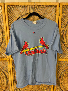 MLB Yadier Molina #4 St Louis Cardinals Blue Jersey T-Shirt Size Large MLB Yadier Molina #4 St Louis Cardinals Blue Jersey T-Shirt Size Large