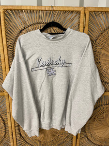90s Port & Co. University of Kentucky Wildcats Gray Embroidered Crewneck Sweater Size 2XL 90s Port & Co. University of Kentucky Wildcats Gray Embroidered Crewneck Sweater Size 2XL