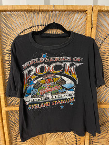 1979 World Series of Rock Cleveland Ohio Aerosmith,Ted Nugent, Thin Lizzy, AC/DC Black T-Shirt Size XL 1979 World Series of Rock Cleveland Ohio Aerosmith,Ted Nugent, Thin Lizzy, AC/DC Black T-Shirt Size XL