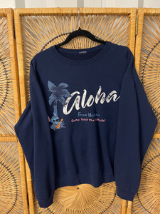 Y2K Disney Lilo & Stitch Aloha Navy Blue Crewneck Sweatshirt Size Large Y2K Disney Lilo & Stitch Aloha Navy Blue Crewneck Sweatshirt Size Large
