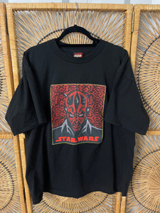 90s Star Wars Darth Maul Movie Black T-Shirt Size XL 90s Star Wars Darth Maul Movie Black T-Shirt Size XL