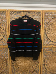 Vintage Wrangler Black Striped Knit Sweater Women's Size Large Vintage Wrangler Black Striped Knit Sweater Women's Size Large
