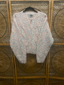 Vintage 80s DD Sloane Button Cardigan Cable Knit Sweater Women's Size Medium Vintage 80s DD Sloane Button Cardigan Cable Knit Sweater Women's Size Medium
