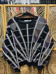 Vintage Koman Multicolor Geometric Knit Sweater Size Medium Vintage Koman Multicolor Geometric Knit Sweater Size Medium