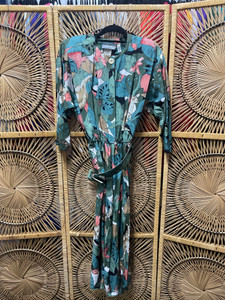 Vintage 80s Carol Anderson Long Floral Nature Dress Size Women's 9/10 Vintage 80s Carol Anderson Long Floral Nature Dress Size Women's 9/10