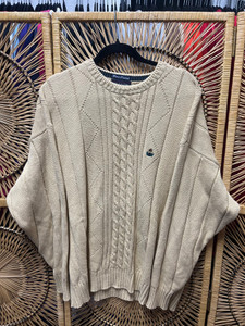 90s Gant Cable Knit Beige Cream Sweater Size XL 90s Gant Cable Knit Beige Cream Sweater Size XL