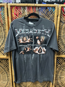 Y2K Megadeth Thrash Metal Rock Music Gray T-Shirt Size XL