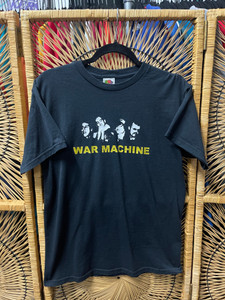 Y2K War Machine Black Graphic T-Shirt Size Medium Y2K War Machine Black Graphic T-Shirt Size Medium