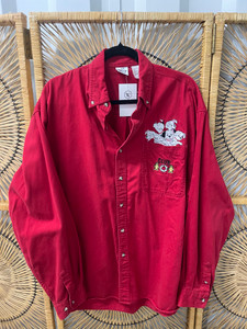Vtg 90s Disney 101 Dalmatians Movie Red Long Sleeve Button Down Shirt Size 2XL Vtg 90s Disney 101 Dalmatians Movie Red Long Sleeve Button Down Shirt Size 2XL