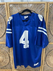 90s Logo Athletic Indianapolis Colts Jim Harbaugh #4 Signed Jersey Size XL 90s Logo Athletic Indianapolis Colts Jim Harbaugh #4 Signed Jersey Size XL