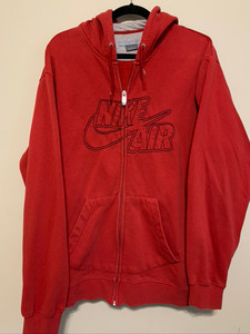 Y2K Nike Air Spellout Red Hoodie Full Zip Sweatshirt Size Large L Y2K Nike Air Spellout Red Hoodie Full Zip Sweatshirt Size Large L