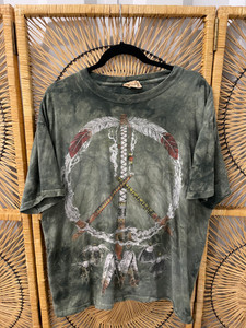 90s The Mountain Native American Dreamcatcher Green Tie Dye T-Shirt Size Large 90s The Mountain Native American Dreamcatcher Green Tie Dye T-Shirt Size Large