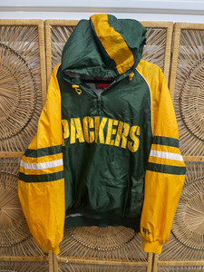 Y2K NFL Brand Green Bay Packers NFL Hooded Jacket Size 2XL Y2K NFL Brand Green Bay Packers NFL Hooded Jacket Size 2XL