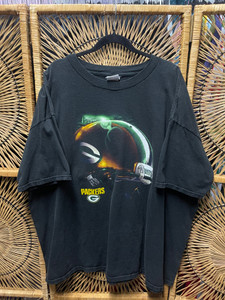Y2K NFL Brand Green Bay Packers NFL Football Black T-Shirt Size 3XL Y2K NFL Brand Green Bay Packers NFL Football Black T-Shirt Size 3XL