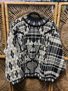 Vintage COOGI Black White Knit Sweater Size Medium Vintage COOGI Black White Knit Sweater Size Medium