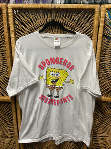 Y2K Spongebob Squarepants White Graphic T-Shirt Size XL Y2K Spongebob Squarepants White Graphic T-Shirt Size XL